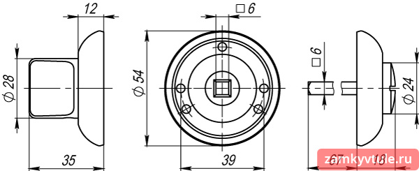 Ручка поворотная ARMADILLO BK6.R.LD54 (BK6) CP-8 (хром)