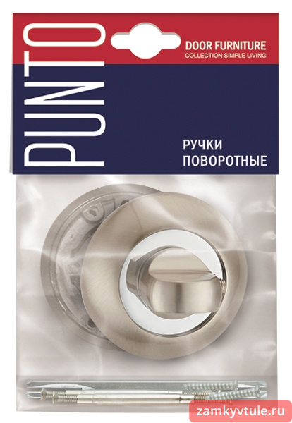 Ручка поворотная PUNTO WC-BK6.R.TL54 (BK6 TL) SN/CP-3 (матовый никель/хром)