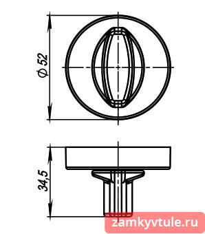 Ручка поворотная ARMADILLO BK6.R.URB52 (WC-BOLT BK6/URB) SN-3 (матовый никель)