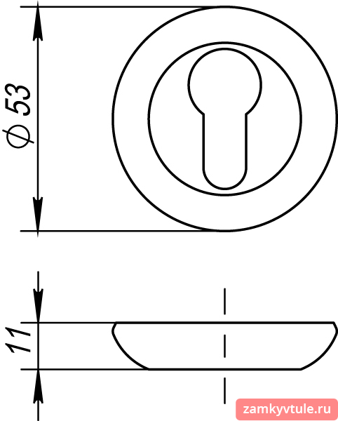 Накладка под цилиндр FUARO ET.R.RM54 (ET RM) AB/GP-7 (матовая бронза/золото)