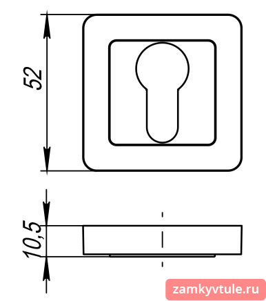 Накладка под цилиндр PUNTO ET.K.QR52 (ET QR) BL-24 (черный)
