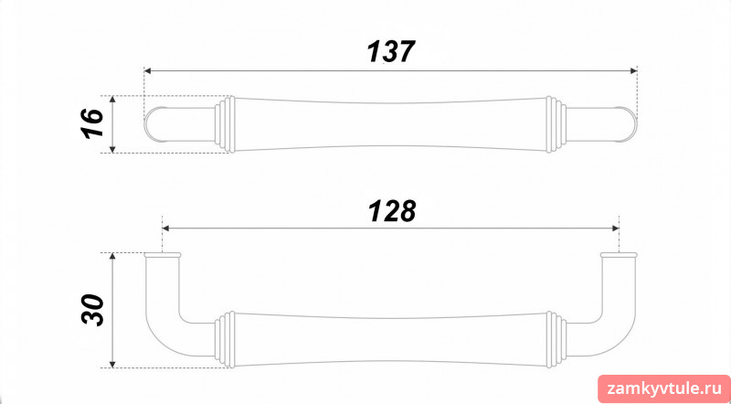 Ручка BOYARD RS 446 ABL.4/128