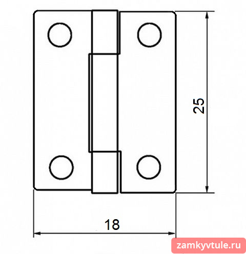 Петля 25*18 мм шахматная (золото)