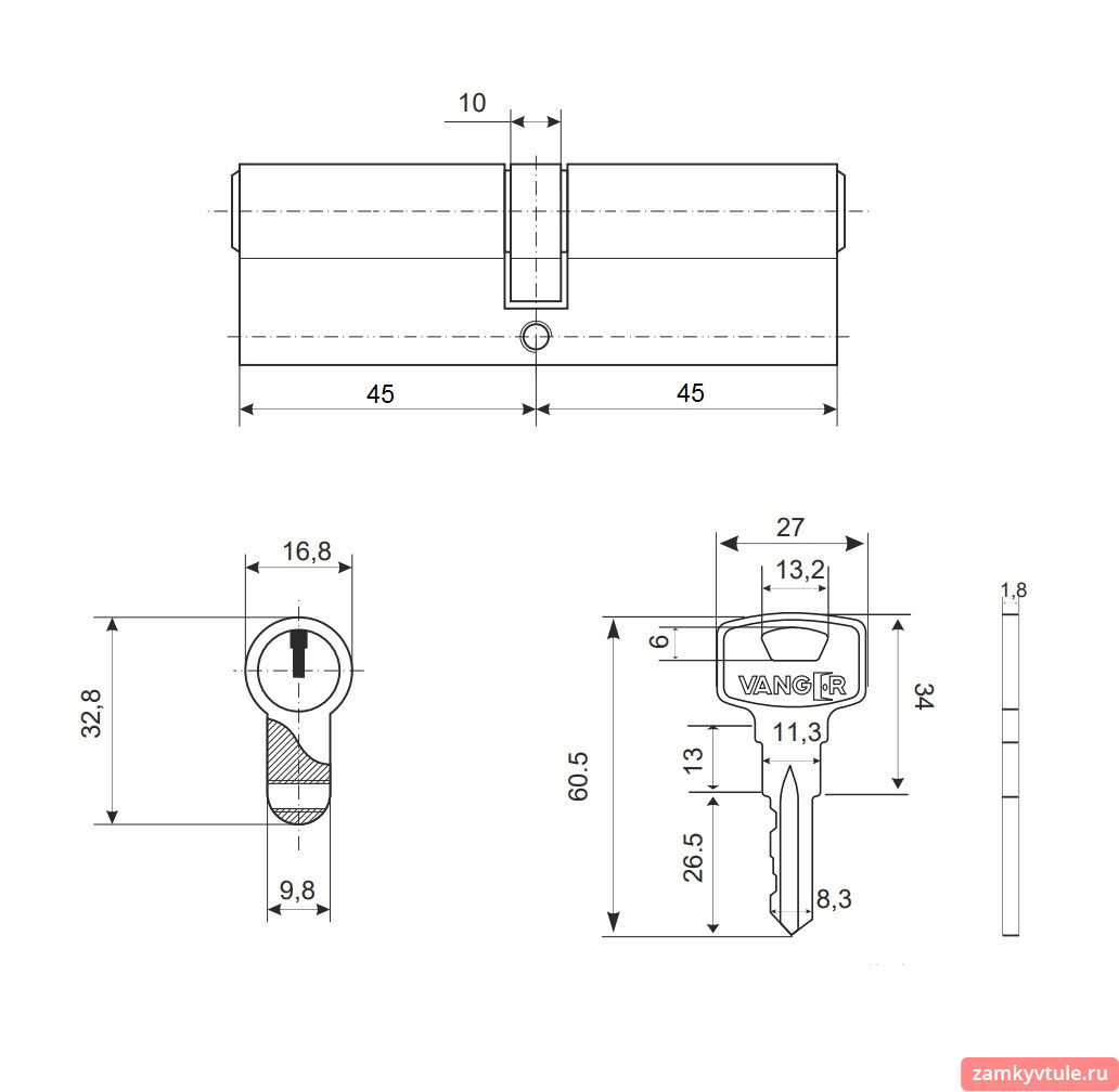 Механизм VANGER YC-90-CR (хром)