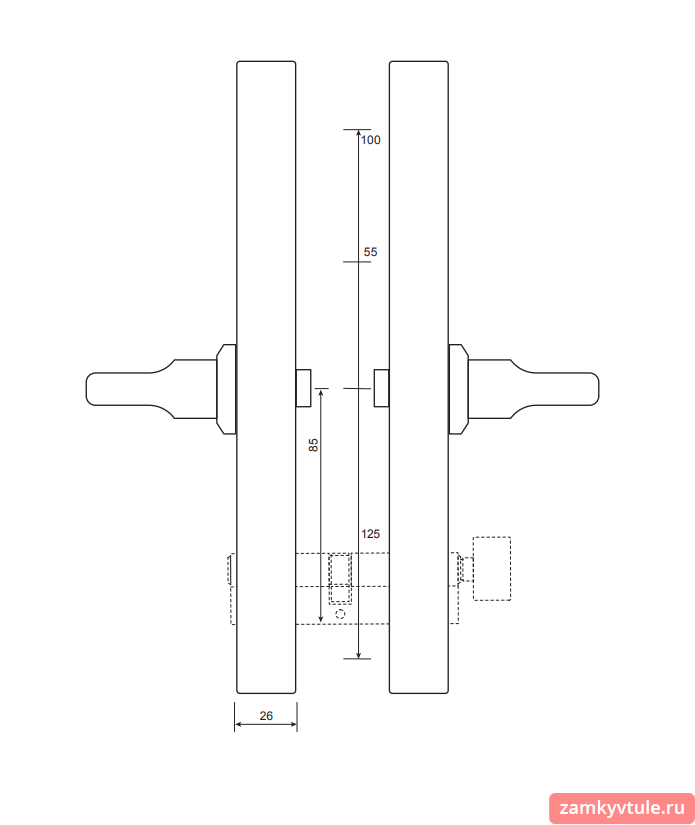 Замок электронный APECS S31B-C-(lock 85/60)-NIS/BL