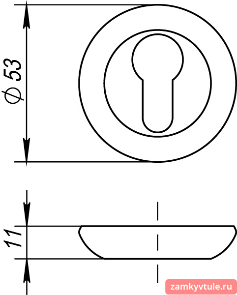 Накладка под цилиндр FUARO ET.R.RM54 (ET RM) SN/CP-3 (матовый никель/хром)
