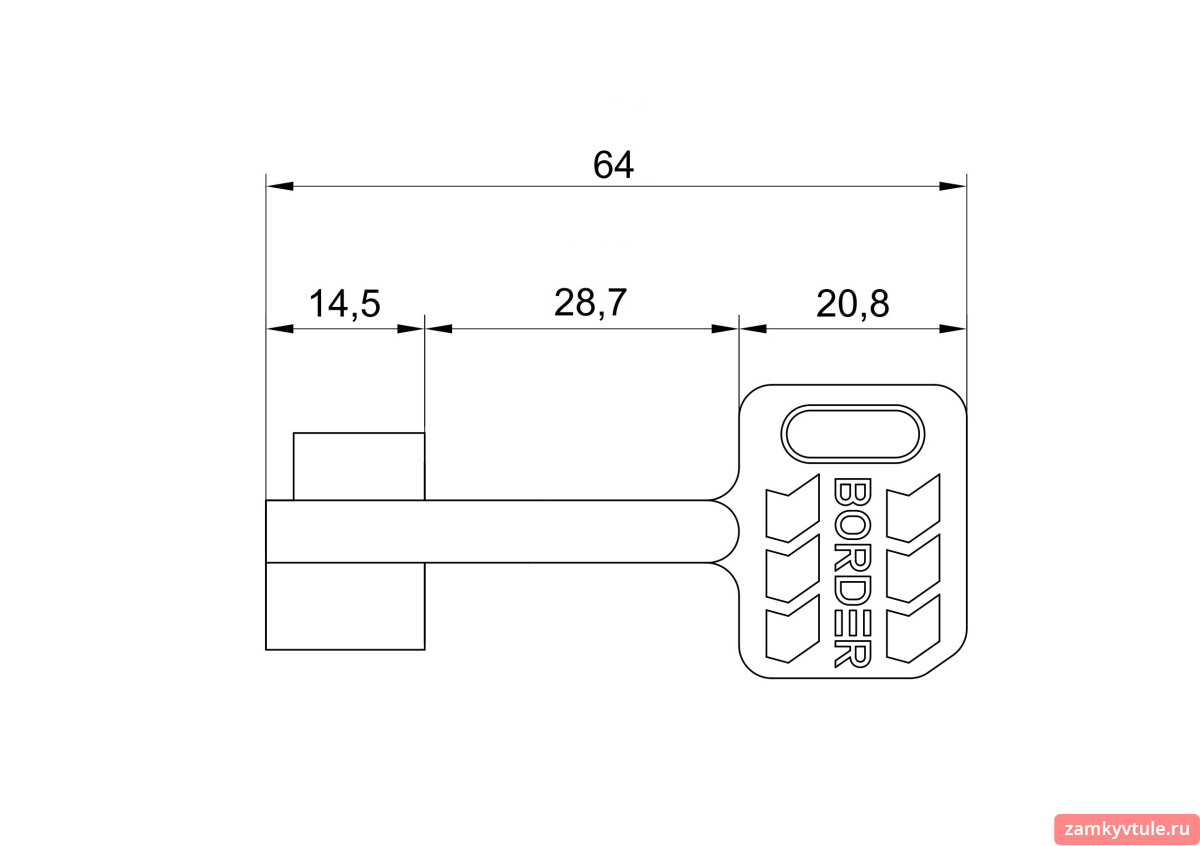 Замок накладной BORDER 73143 ЗН ЗС-8,1Т/12 СЕЙФ