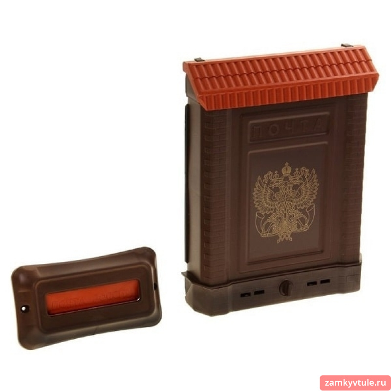 Ящик почтовый ПРЕМИУМ внутренний (коричневый, герб)
