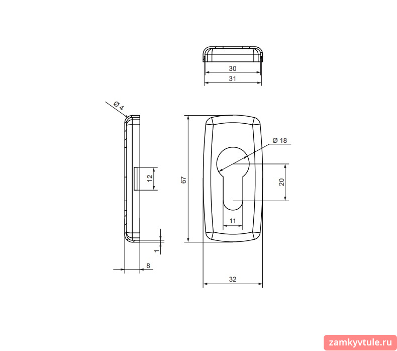Накладки цилиндровые Apecs DP-C-1001-GR
