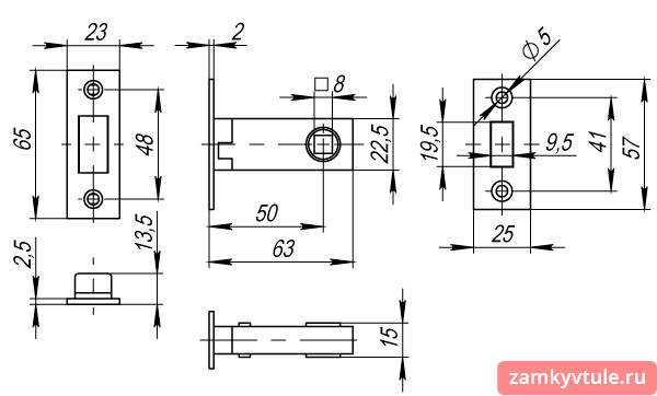 Защёлка FUARO M12-50-25 BL (черный)