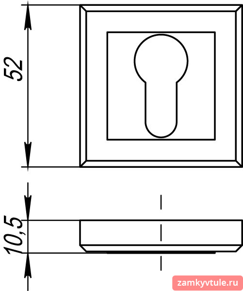 Накладка под цилиндр PUNTO ET.K.QL52 (ET QL) GR/CP-23 (графит/хром)