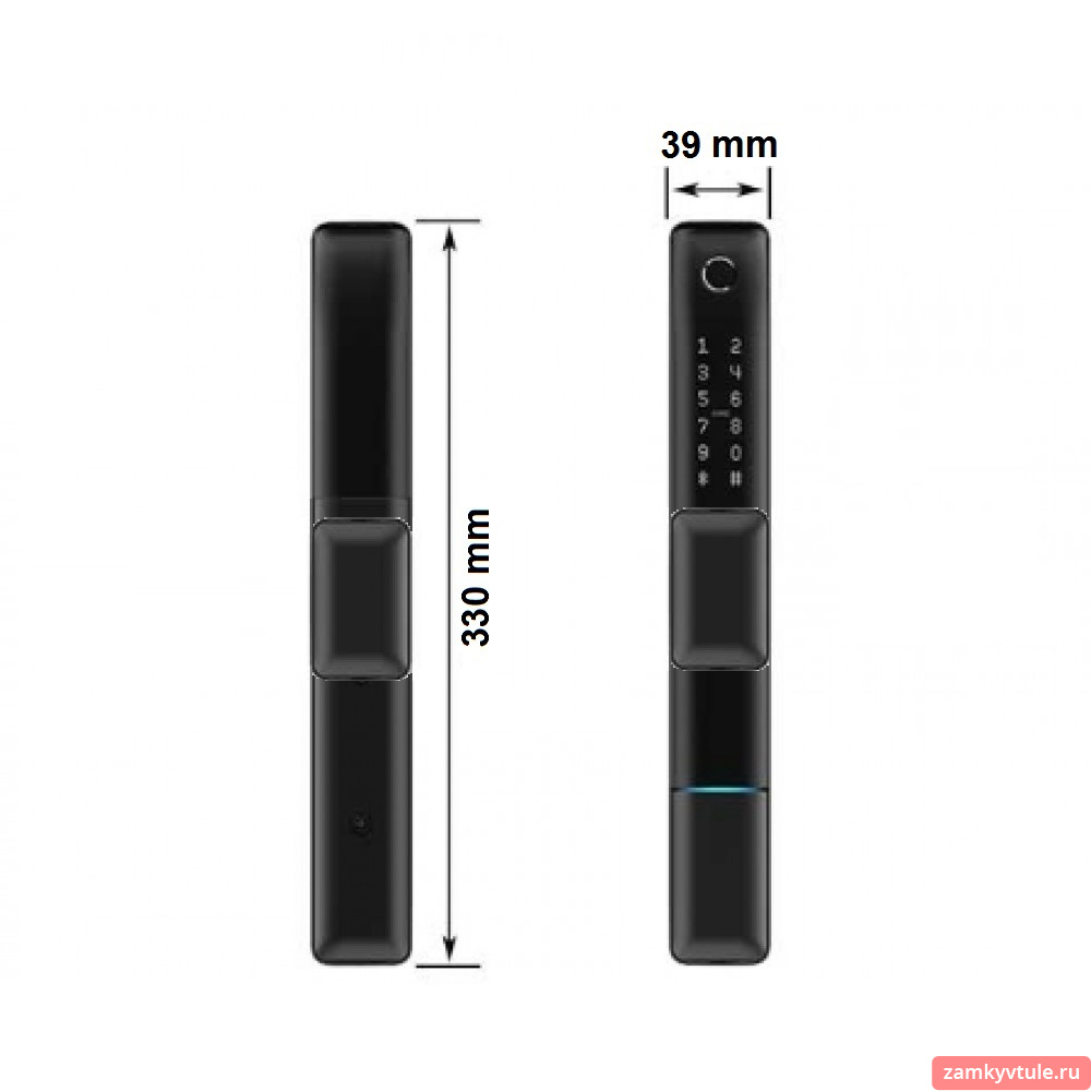 Биометрический замок TTL REX V2 (BLACK) без мортизы