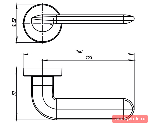 Ручка ARMADILLO R.URB52.EXCALIBUR (EXCALIBUR URB4) SN-3 (матовый никель)