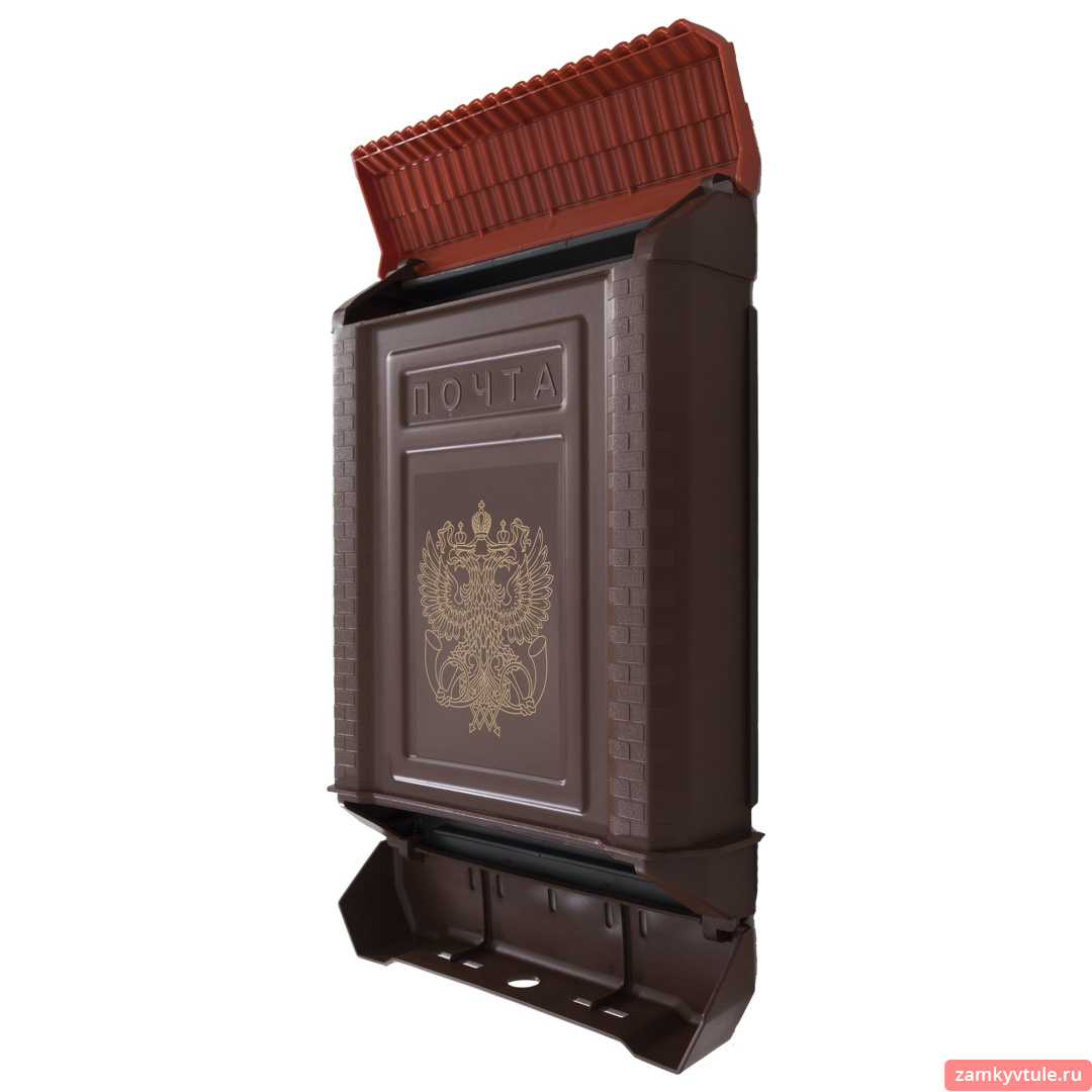 Ящик почтовый ПРЕМИУМ внешний с замком (коричневый, герб)