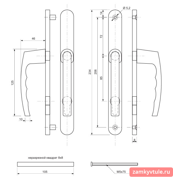 Ручки APECS HP-85.7205-GRDM