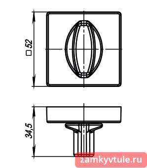 Ручка поворотная ARMADILLO BK6.K.USQ52 (BK6/USQ) SN-3 (матовый никель)
