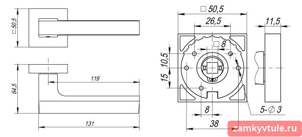 Ручка FUARO K.DM51.FLASH CP/WH-19 (хром/белый)