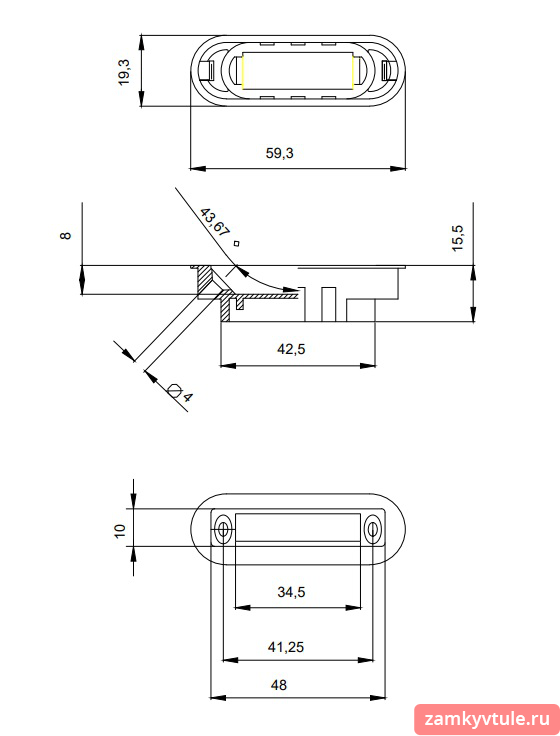 Защелка CODE DECO 5300-MC-WC-GMS (сатинированное золото)