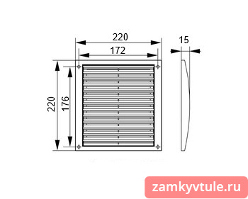Решётка 2222 РР (белая)