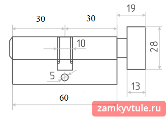 Механизм NORA-M ECO ЛВ-60 (30-30) к/в (хром)