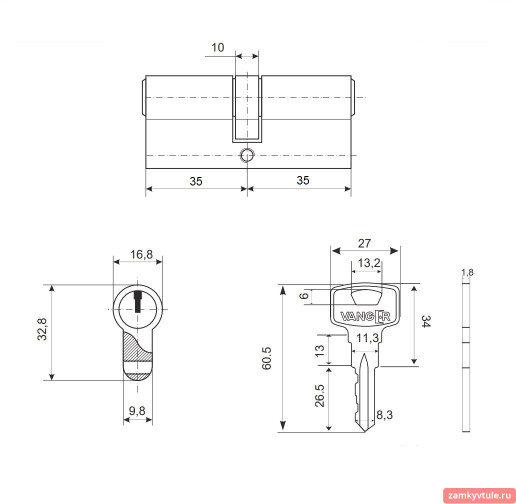 Механизм VANGER YC-70-CR (хром)