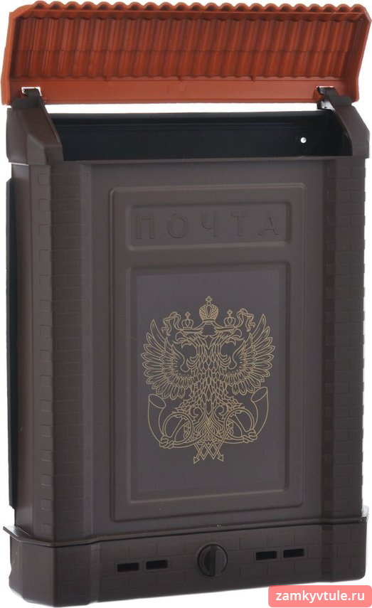 Ящик почтовый ПРЕМИУМ внутренний (коричневый, герб)