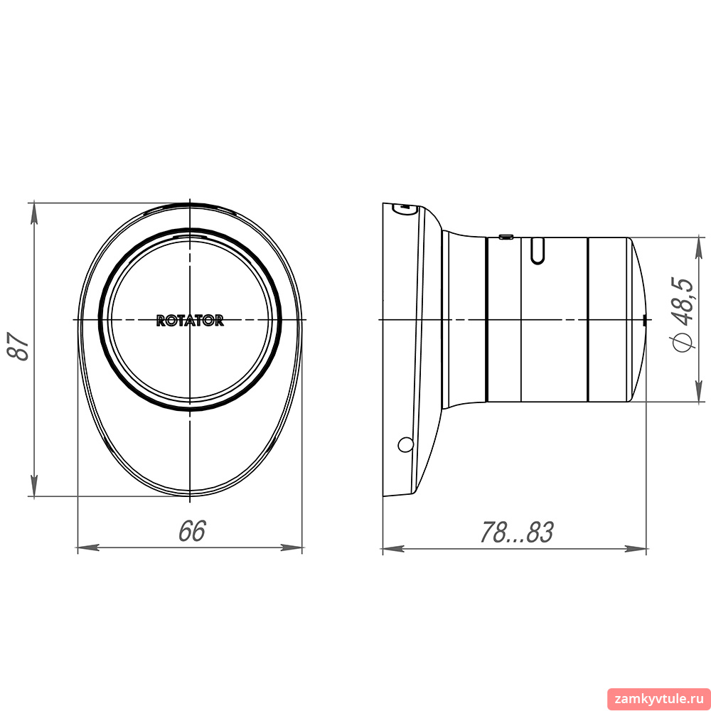 Электронный замок ROTATOR EL.RT01.01 BL (черный)