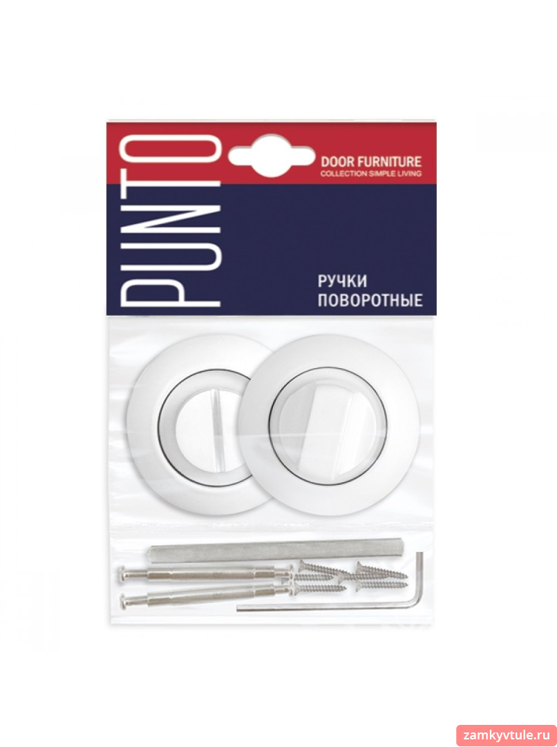 Ручка поворотная PUNTO WC-BK6.R.TL54 (BK6 TL) WH-19 (белый)