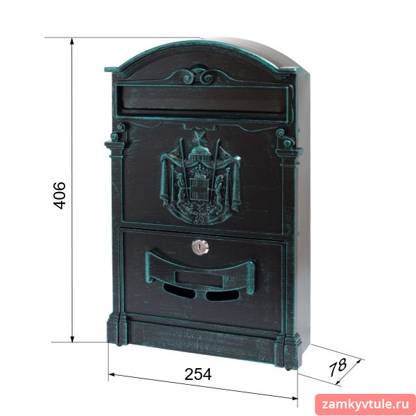 Почтовый ящик №4010В (зеленая патина)