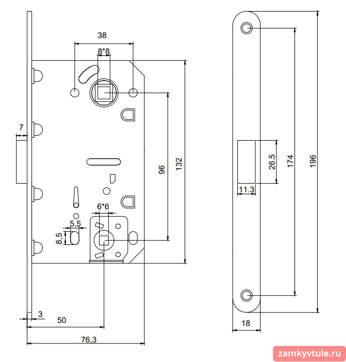Защелка CODE DECO 5300-MC-WC-WM (матовый белый)