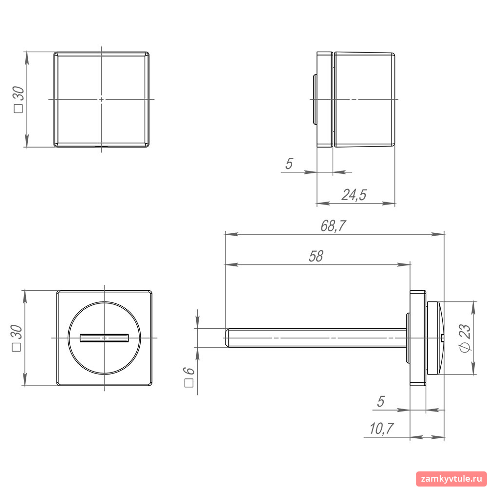 Ручка поворотная ARMADILLO BK6.K.ART30 BL-26 (черный)